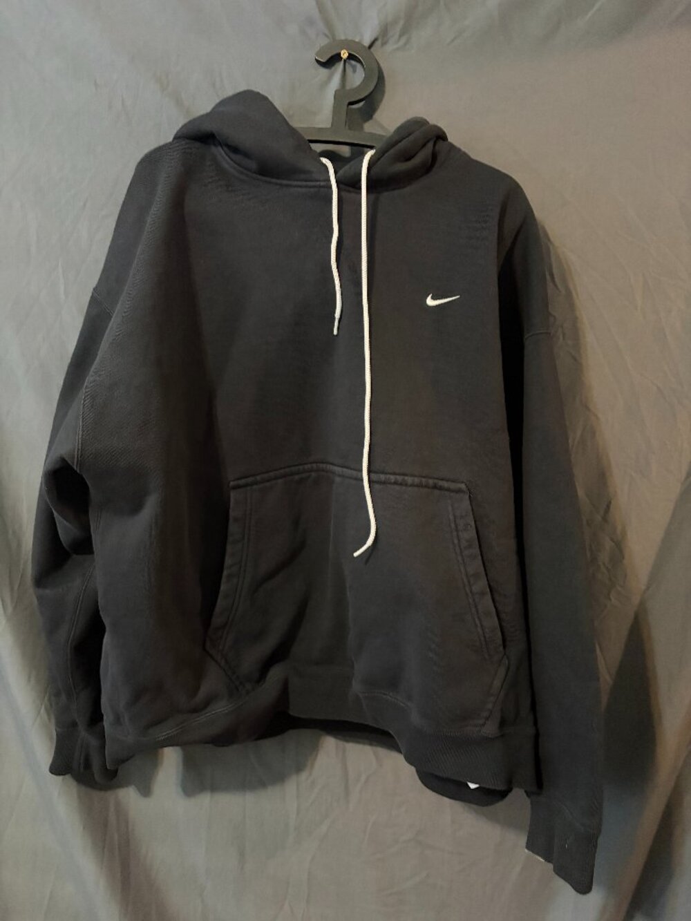 Nike NRG Solo Swoosh Heavyweight Fleece Pullover Hoodie Black XXL